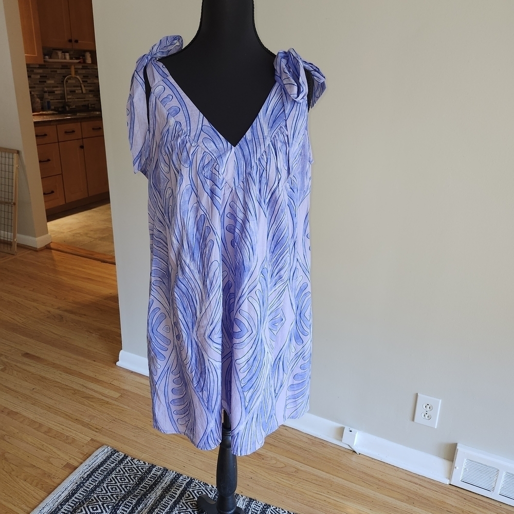 Allison Purple and Blue Lined mini dress